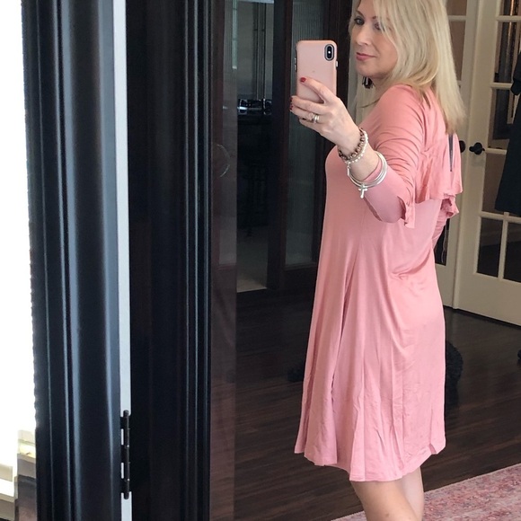 3/$36 High neck ruffle swing dress - Picture 7 of 8